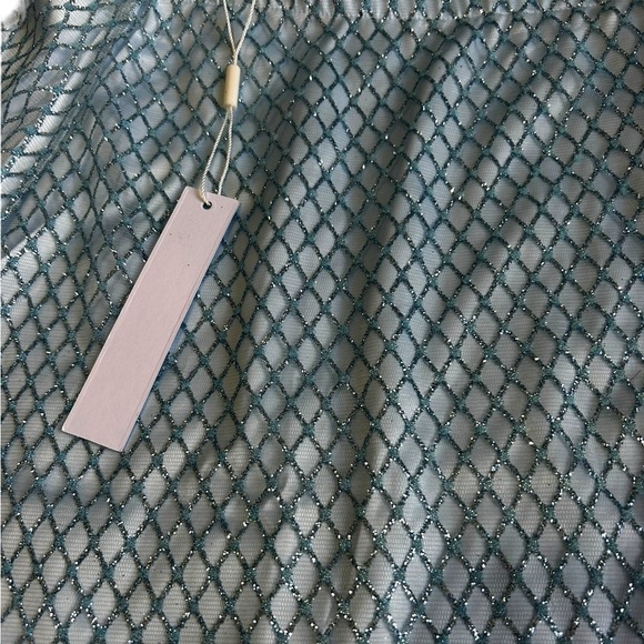 NWT For Love and Lemons Glitter Grid Minitter Grid Mini Skirt Blue Size Large - Picture 9 of 16